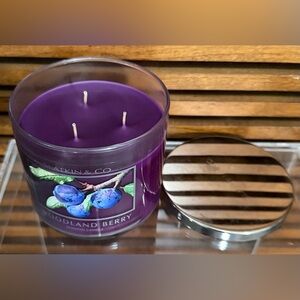 Rare HTF Bath & Body Works Woodland Berry 3-Wick Scented Candle